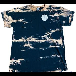 Mens Tie Dye black shirt with Flower of life Skate Shop. Totally Killer Bro